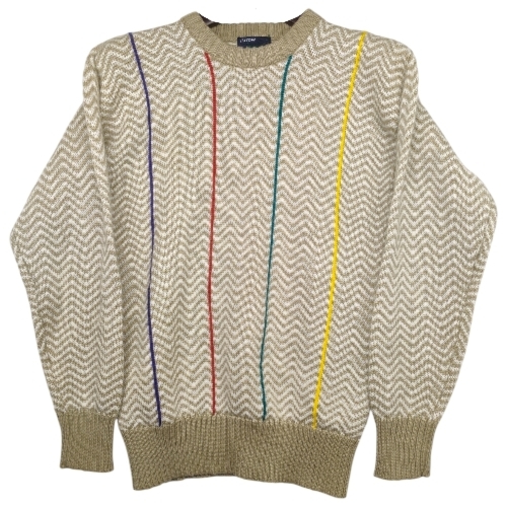 523 Vintage Arrow Blazer Collection Chevron Stripe Multicolor Crew Ski Sweater S